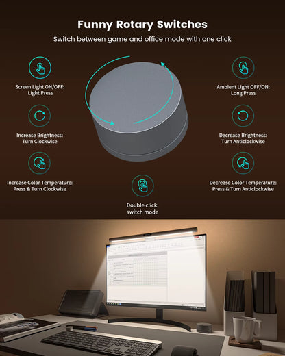 Monitor Light Bar Pro,Smart Computer Monitor Light with RGB Backlight Work with Alexa & Google Home,Razer Chroma