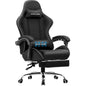 Gaming Chair with Footrest, Lumbar Support, Adjustable Height, Swivel, Headrest for Office/Gaming