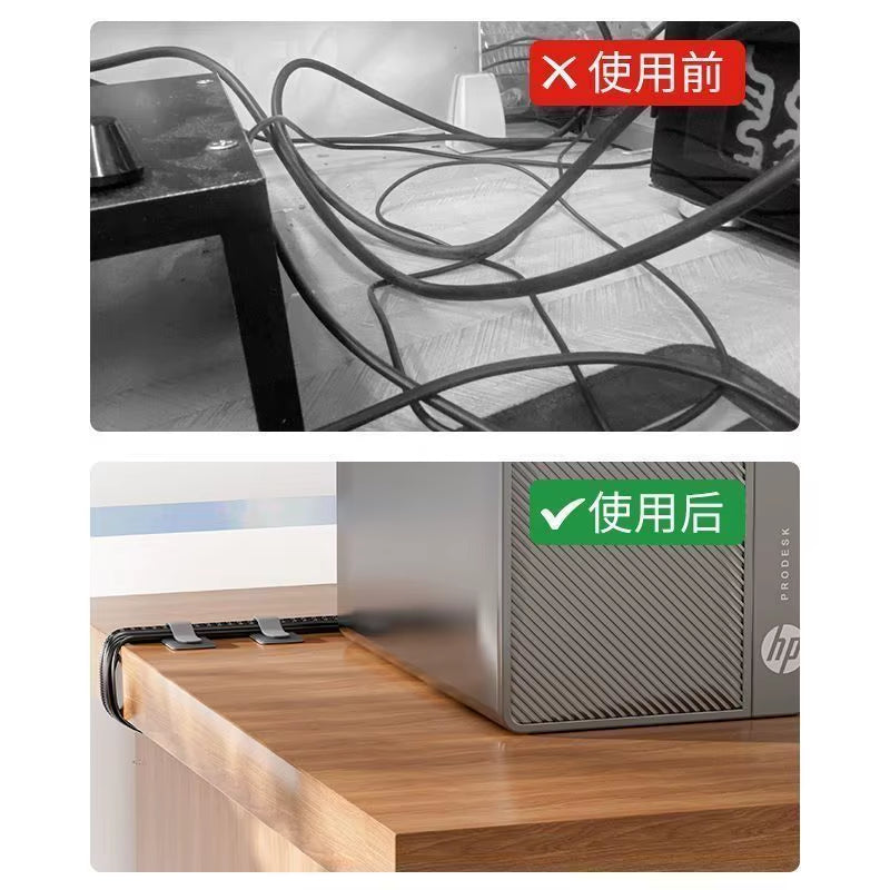 10Pcs Cable Organizer Data Cable Storage Artifact Computer Desktop Cable Harness Velcro Tie Away Cable Retainer