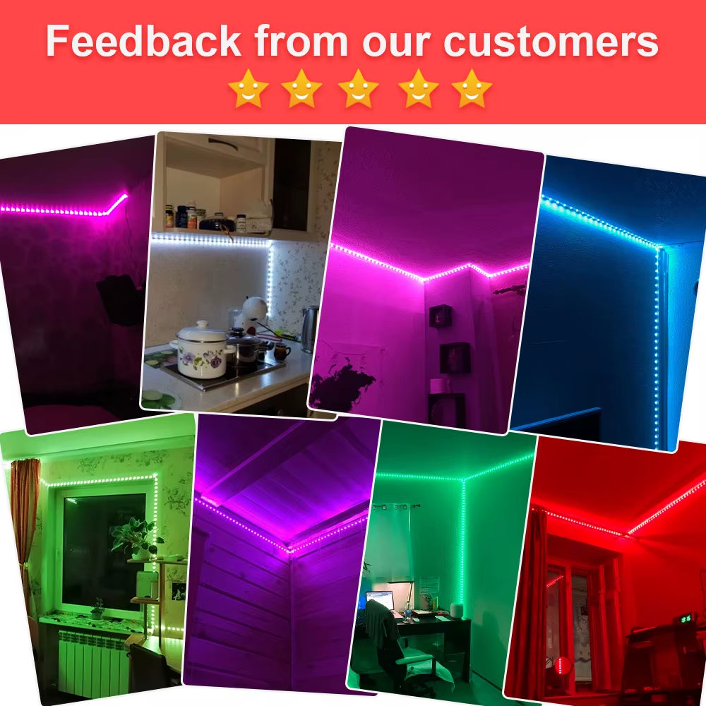 Colorrgb, LED RGB Strip Light, APP Control Color Changing LED SMD 5050 RGB Light Strips with RF Remote for for Rooms, Party