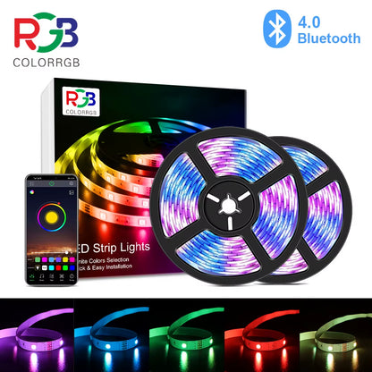 Colorrgb, LED RGB Strip Light, APP Control Color Changing LED SMD 5050 RGB Light Strips with RF Remote for for Rooms, Party