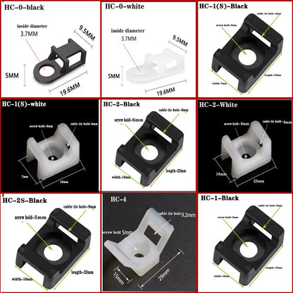 Wire Arrangement Cable Tie Mounts Cable Clips Clamp for Wire Adjustable Cable Mount Fix Cable Tie Holder Clips Cable Organizer