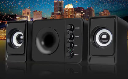2.1 Usb-Powered Desktop Speakers, Knob Control, Computer Stereo Speaker with Subwoofer Gaming and Multimedia PC Speakers