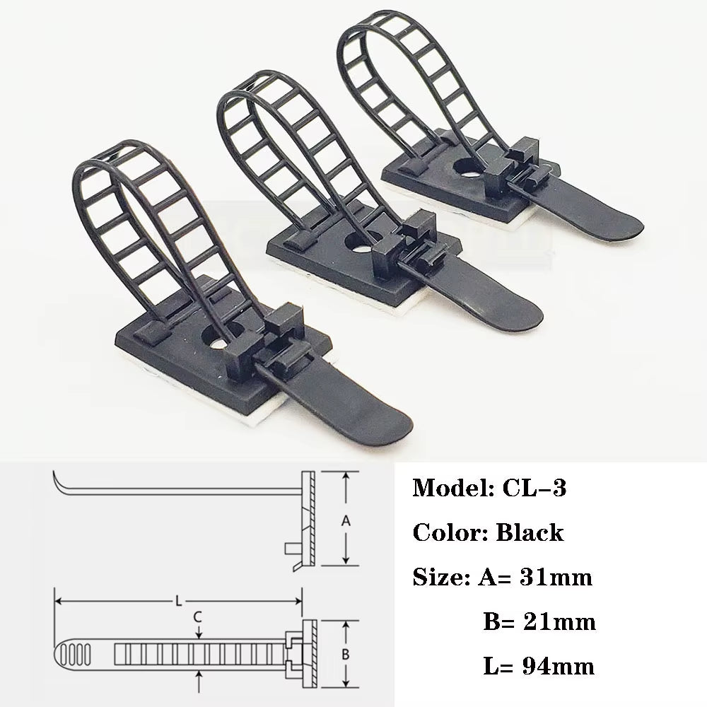 Wire Arrangement Cable Tie Mounts Cable Clips Clamp for Wire Adjustable Cable Mount Fix Cable Tie Holder Clips Cable Organizer